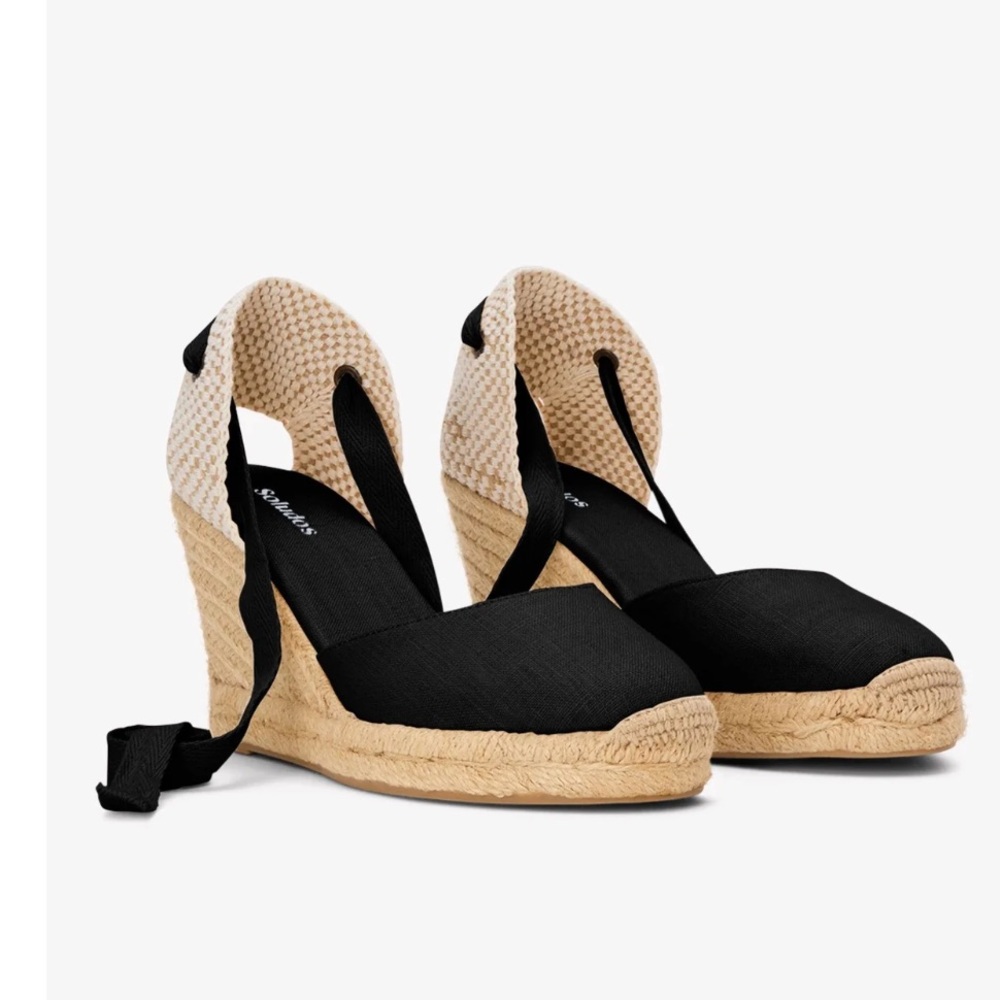 NWOT Soludos The Marseille Wedge Espadrille Black Size 7.5 - Picture 2 of 10
